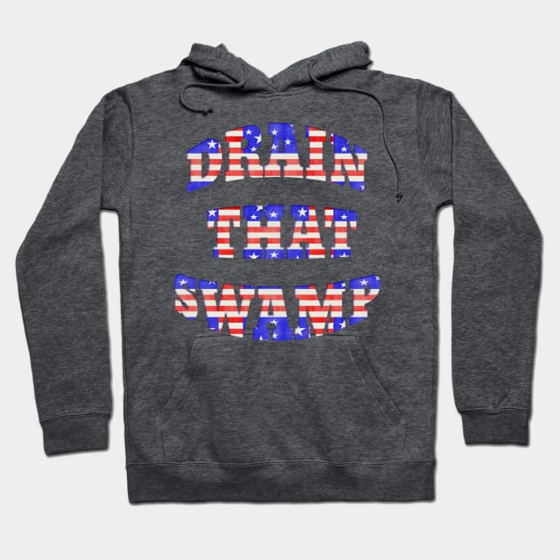 Red White Blue DRAIN THAT SWAMP Hoodie by Roly Poly Roundabout